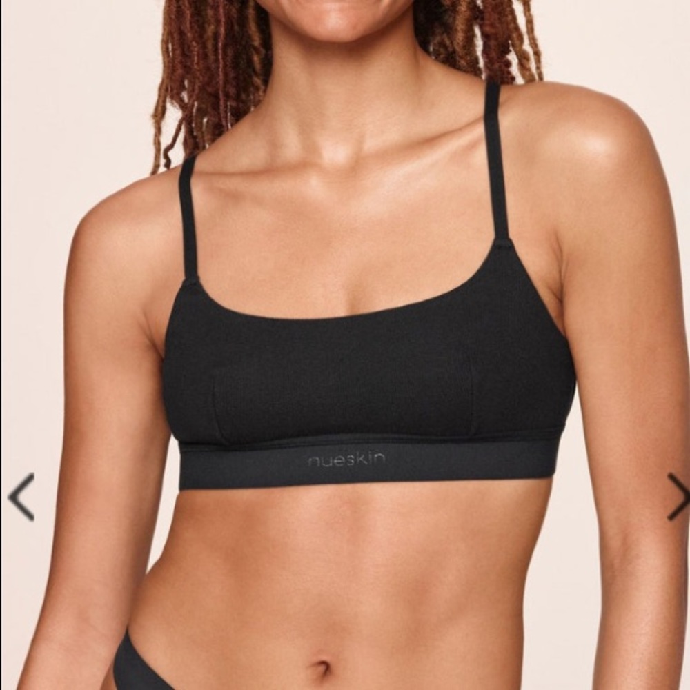 Nueskin ribbed cotton Sports Bra - Black - 3X. New!
